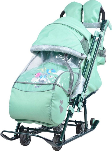 Санки-коляска комбинированная "Ника детям 7-4", НД7-4/2, мятный