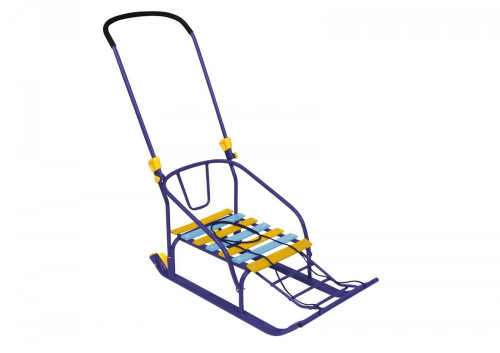 Санки детские "ТЯНИ-ТОЛКАЙ" №9 с колесиками (сиреневый)