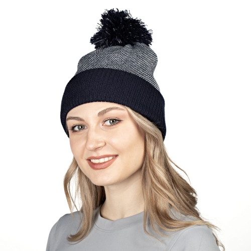 Шапка модель DRC22HK070, светоотражающая, серый с черным