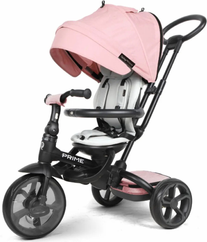 Велосипед трехколесный QPlay Prime Eva, с ручкой управления (92-98 см), розовый