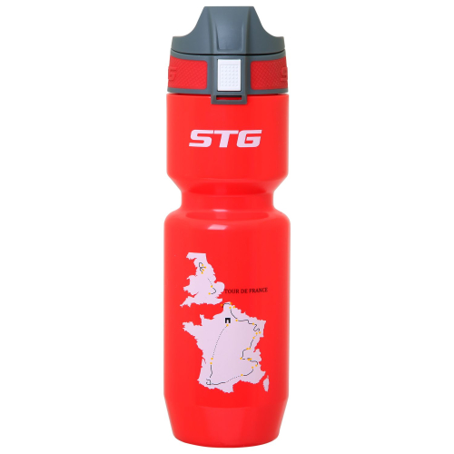 Велофляга STG 750мл  "Tour de France" TRANSPARENT, ED-BT21, красный