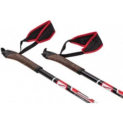 Палки лыжные Slegar, гибрид (35%/65%), красный