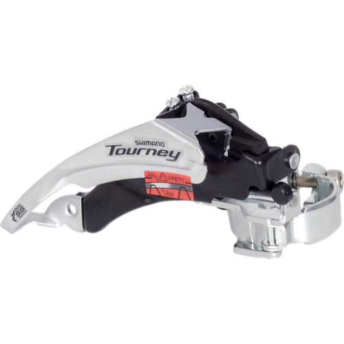 Переключатель передний Shimano Tourney FD-TY500-TS6, унив. тяга 6/7-ск, для 42T, линия цепи: 47.5/50мм, б/уп.