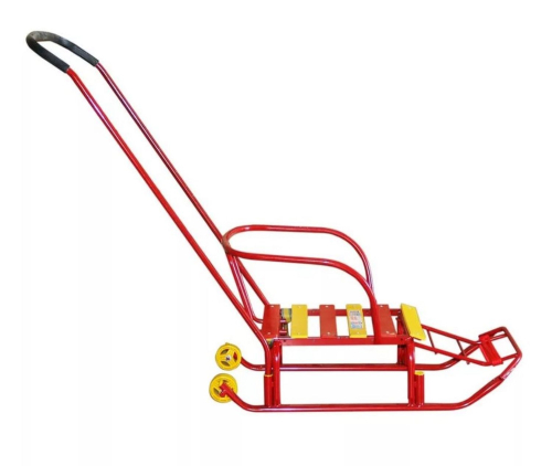 Санки детские "ТЯНИ-ТОЛКАЙ" №9 с колесиками (красный)