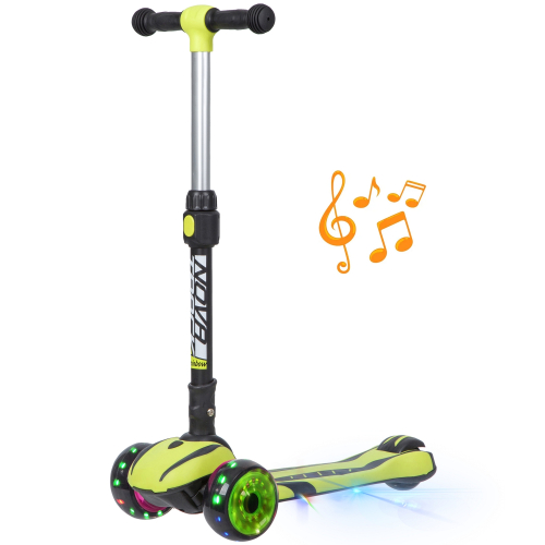 Самокат-кикборд Novatrack RainBow Car Girl Pro (2020), лимонный