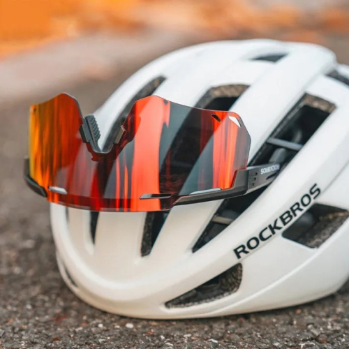 Очки велосипедные ROCKBROS, с поляризацией в черной оправе, с оранжевыми перфорированными линзами, RB_14110013006