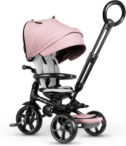 Велосипед трехколесный QPlay Prime Eva, с ручкой управления (92-98 см), розовый