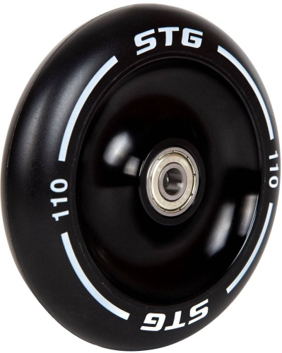 Колесо для трюкового самоката 110 мм с алюминиевым ободом, ABEC-9, 1шт, черный, черный