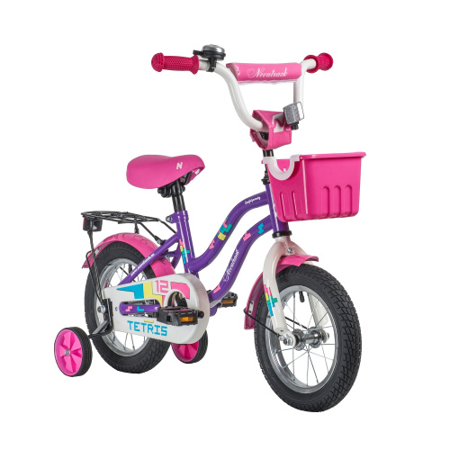 Велосипед NOVATRACK TETRIS 12" (2020) (92-98 см), фиолетовый