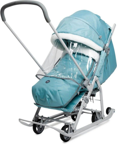 Санки-коляска "Ника детям 7-5К" мятный с шишкой (арт. НД7-5К/МТ), голубой