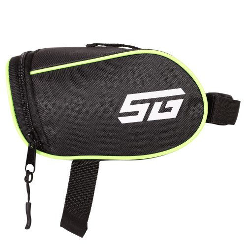 Велосумка под седло STG FB-004, размер 18х9х9 см, черный/зеленый