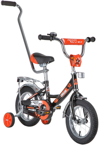 Велосипед NOVATRACK URBAN 12" (2020) (92-98 см), черный