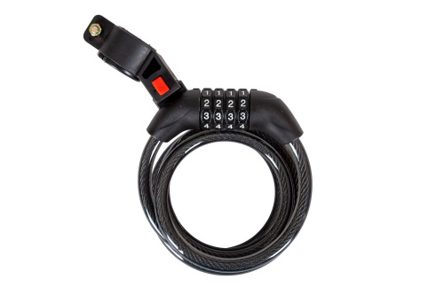 Замок, трос спиральный, кодовый диам.10х120см