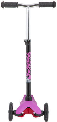 Самокат-кикборд Novatrack Disco-kids Basic (2020), черный-розовый