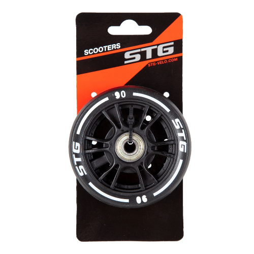 Колесо для самоката, 90х24 мм, PU, ABEC-7, черный, черный