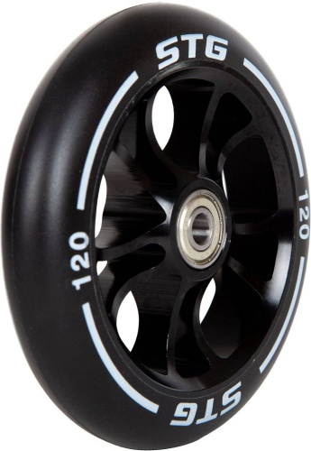 Колесо STG Х105170, PU 120mm для трюковых самокатов с алюминиевым ободом 1шт, черный