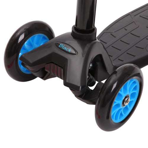 Самокат-кикборд NOVATRACK Black,подростковый, голубой