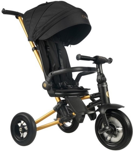 Велосипед трехколесный QPlay Nova, с ручкой управления (92-98 см), черный