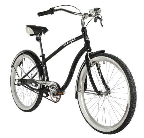 Велосипед STINGER CRUISER Man 3spd 26" (2021), рама 18" (165-175 см), черный