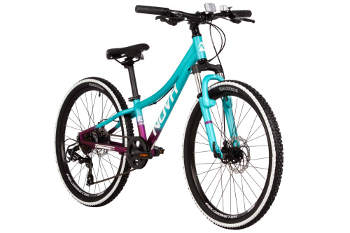 Велосипед Novatrack Katrina 7.D 24 (2025), рама 10" (130-155 см), салатовый-фиолетовый