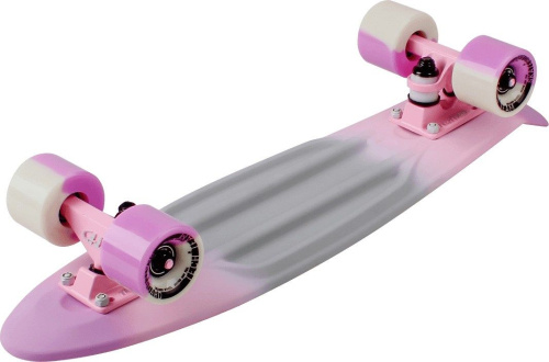 Скейтборд круизер Tech Team Multicolor 22, розовый с серым